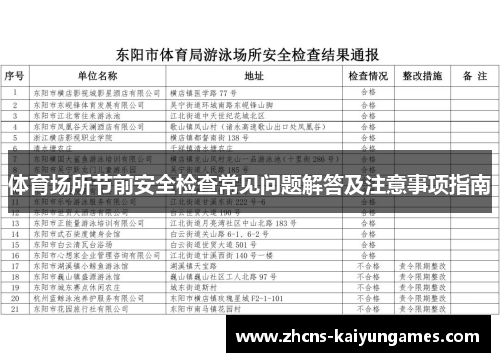 体育场所节前安全检查常见问题解答及注意事项指南